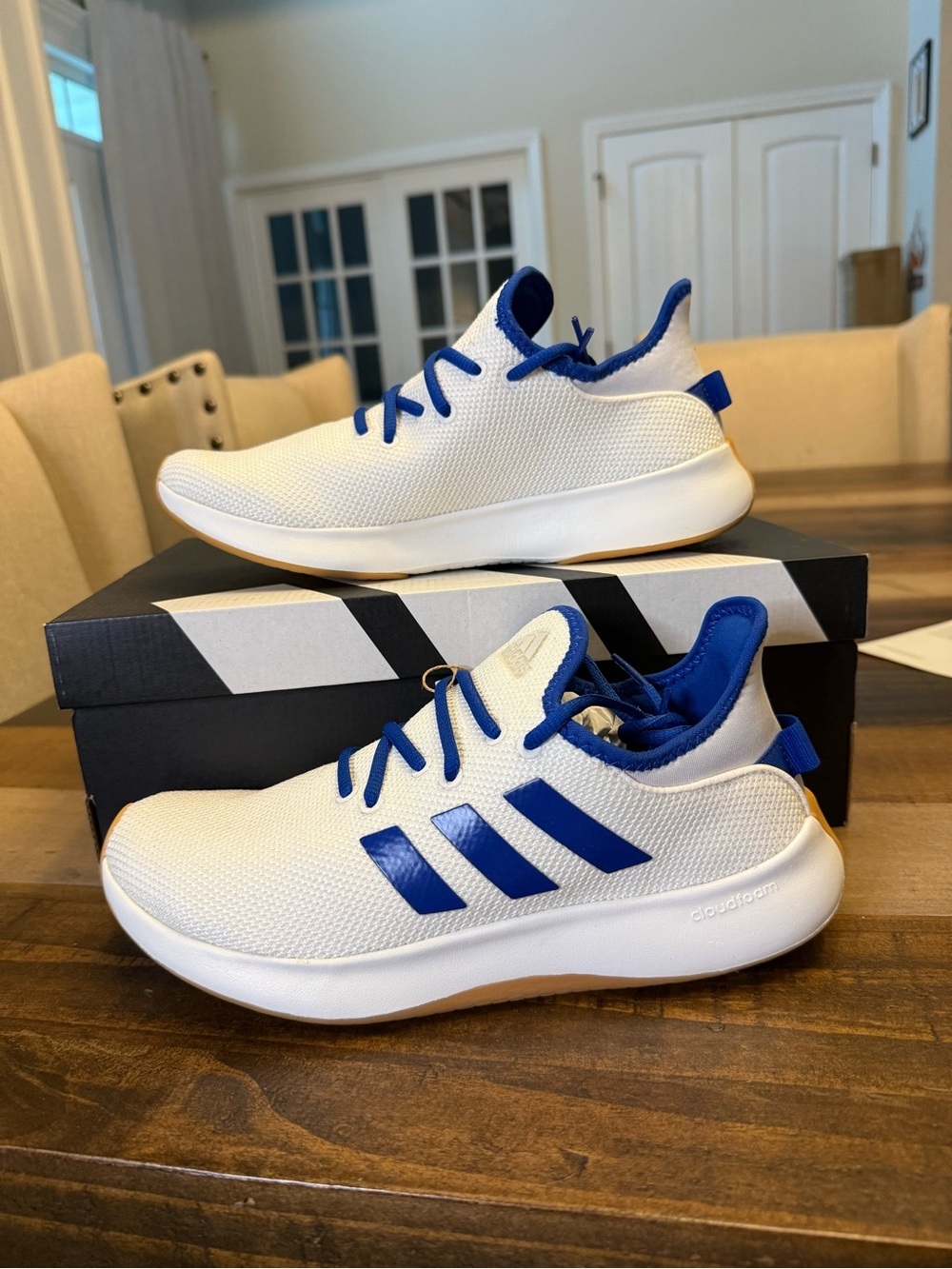 Adidas Cloudfoam Pure SPW sneakers 'White Royal Blue Gum' Women Size 8
